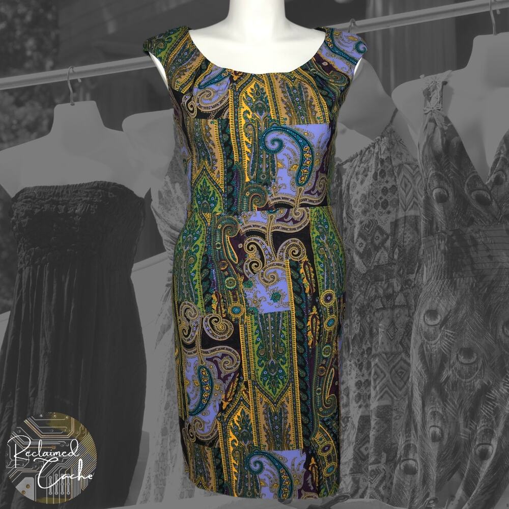 Aa Studio Paisley Cap Sleeve Dress - Size 10